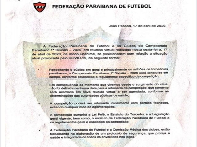 FPF reúne com Clubes para debater sobre o Campeonato Paraibano