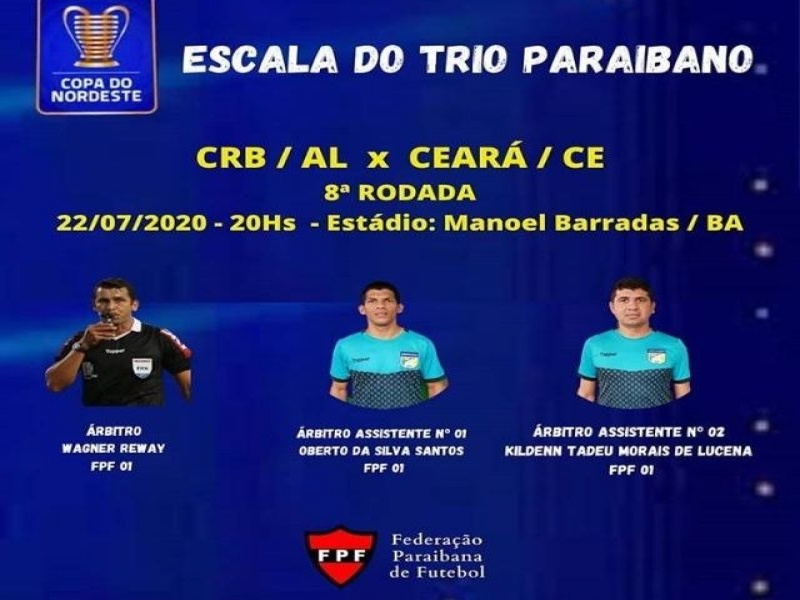 Árbitros da FPF representarão estado na Copa do Nordeste
